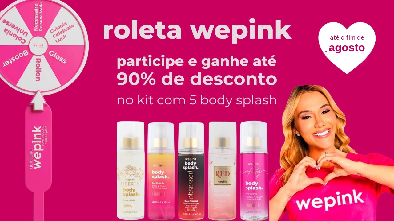 Kit de aniversário WePink com 5 Body Splashes